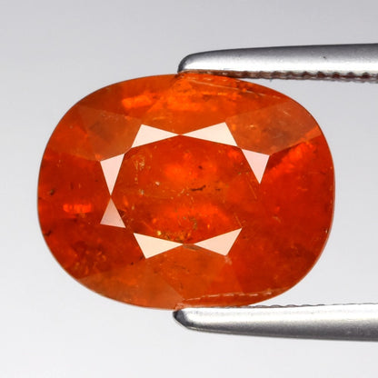 3.82ct ETW Orange Spessartite Garnet Gemstone – Oval Cut