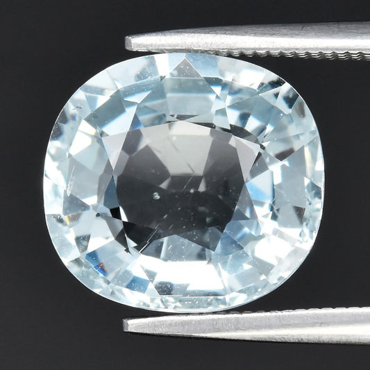 3.84ct ETW Aquamarine Gemstone – Cushion Cut