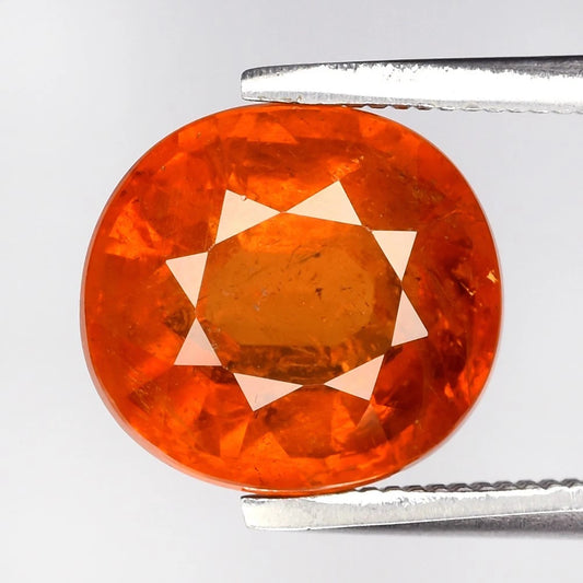 4.26ct ETW Orange Spessartite Garnet Gemstone – Cushion Cut