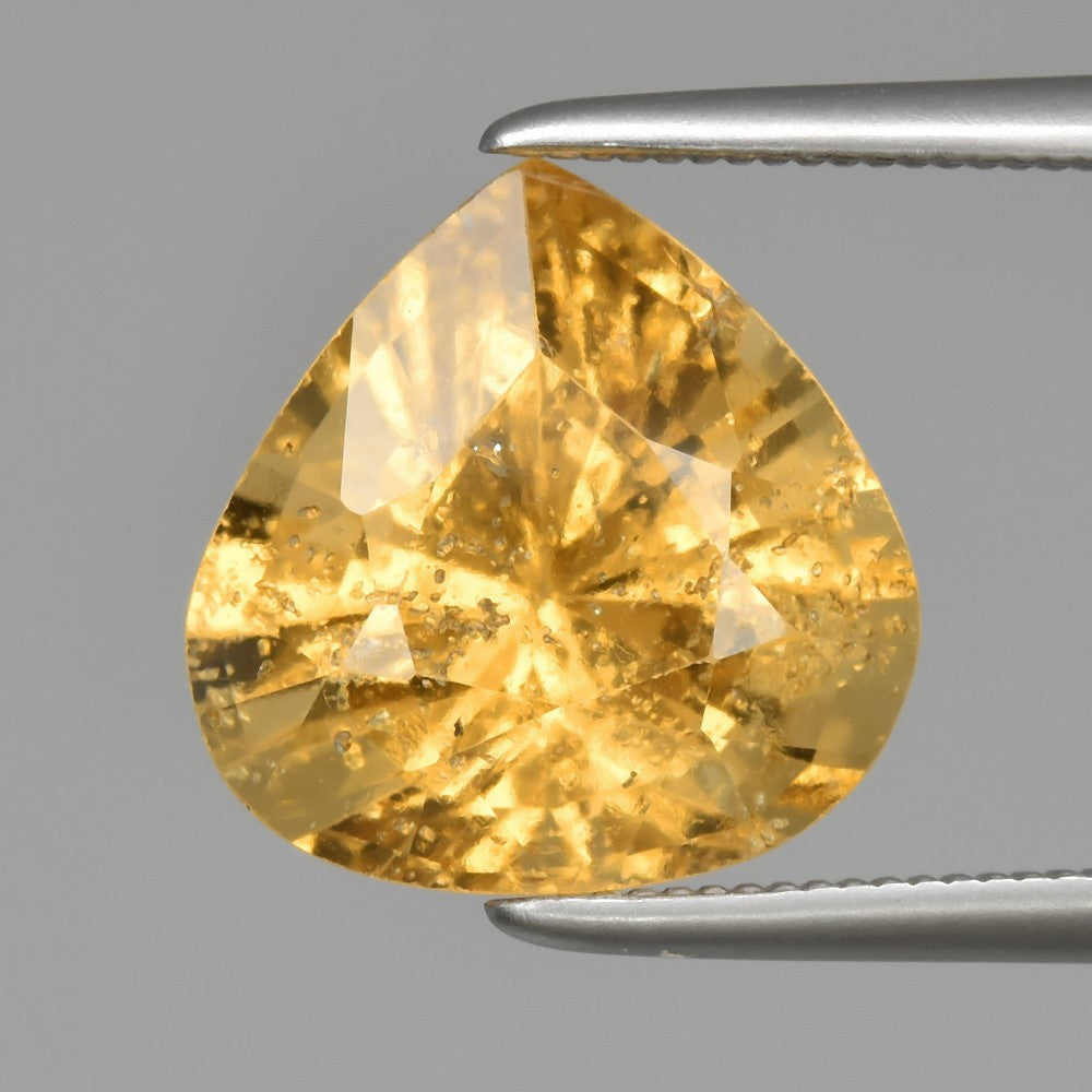 4.84ct ETW Earth-Mined Yellow Grossular Garnet – Pear Cut, Unheated