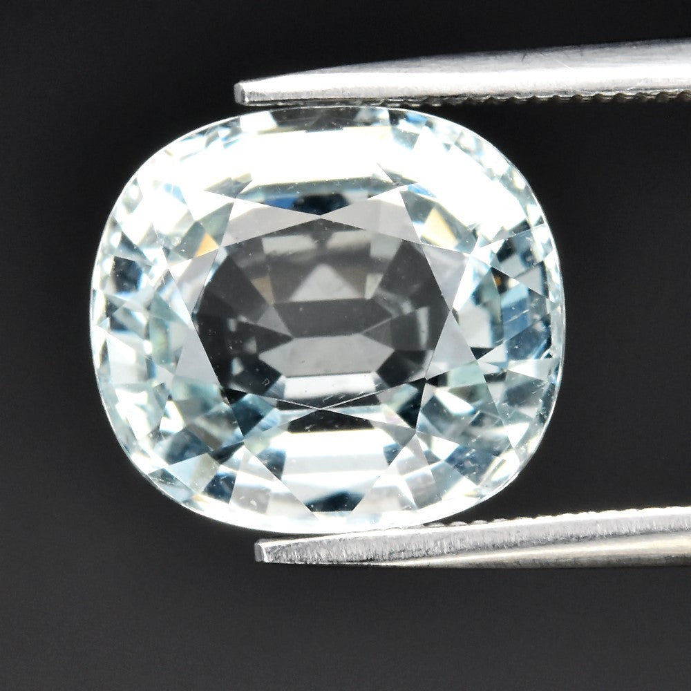 5.00 ct ETW Light Greenish Blue Aquamarine – Cushion Cut