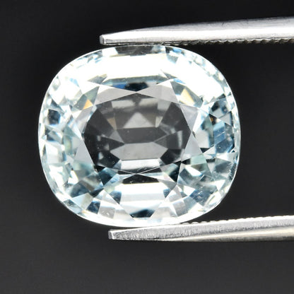 5.00 ct ETW Light Greenish Blue Aquamarine – Cushion Cut