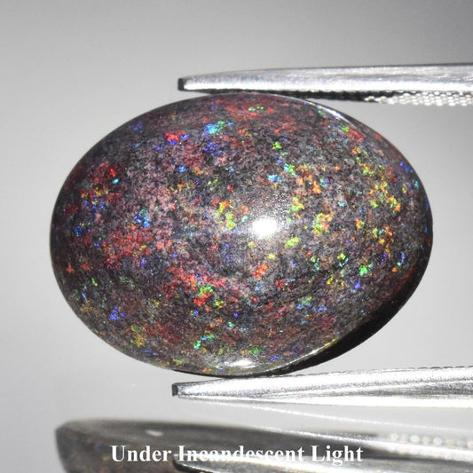 5.38ct ETW Treated Matrix Andamooka Opal Gemstone – Oval Cabochon Cut