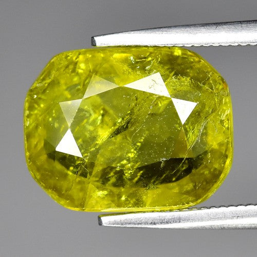 5.41ct ETW Earth-Mined Yellowish Green Mali Garnet – Octagon Cut