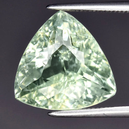 5.47ct ETW Green Tourmaline Gemstone - Trillion Cut