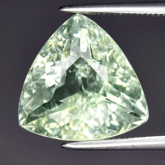 5.47ct ETW Green Tourmaline Gemstone - Trillion Cut