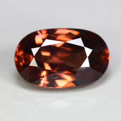 5.78ct ETW Earth-Mined Red Zircon – Oval Cut, Unheated