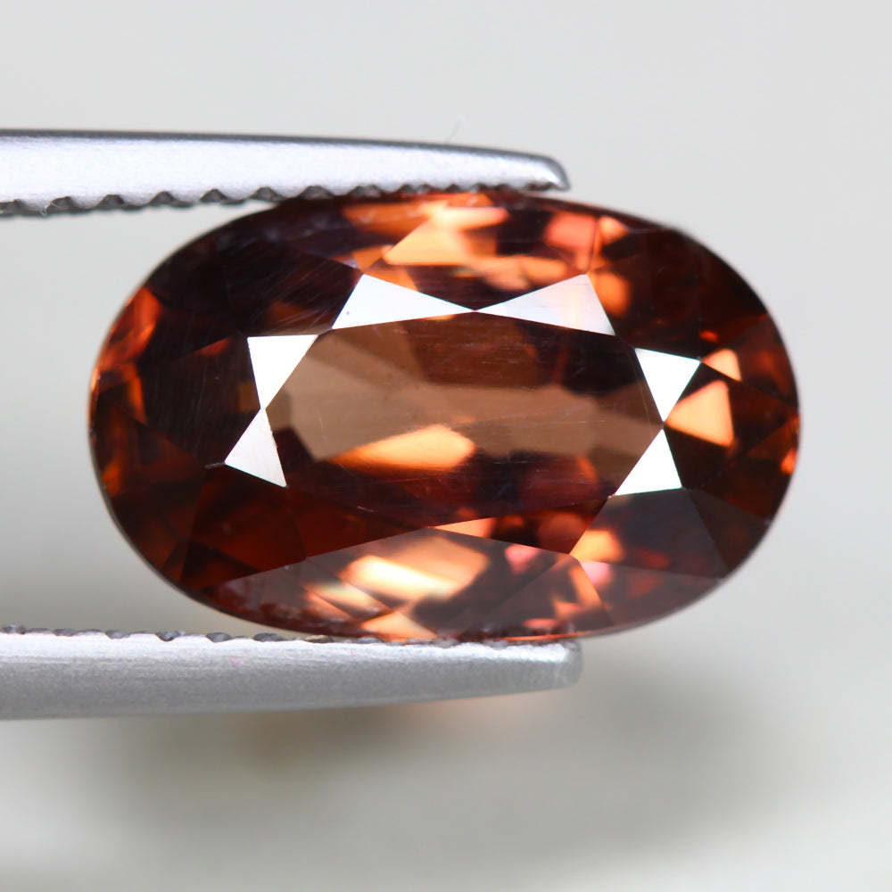 5.78ct ETW Earth-Mined Red Zircon – Oval Cut, Unheated