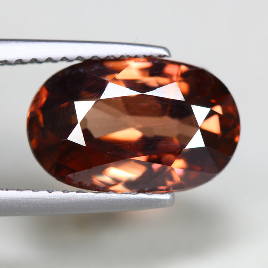 5.78ct ETW Earth-Mined Red Zircon – Oval Cut, Unheated