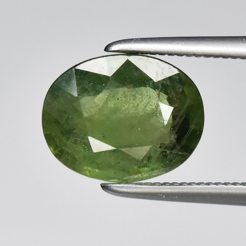 1.90ct 9x7.2mm Oval Green Sapphire - Africa Gemstone - Beryllium Treated