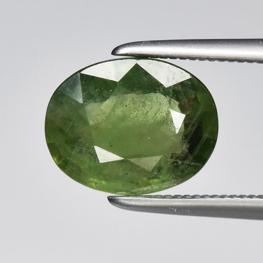 1.90ct 9x7.2mm Oval Green Sapphire - Africa Gemstone - Beryllium Treated