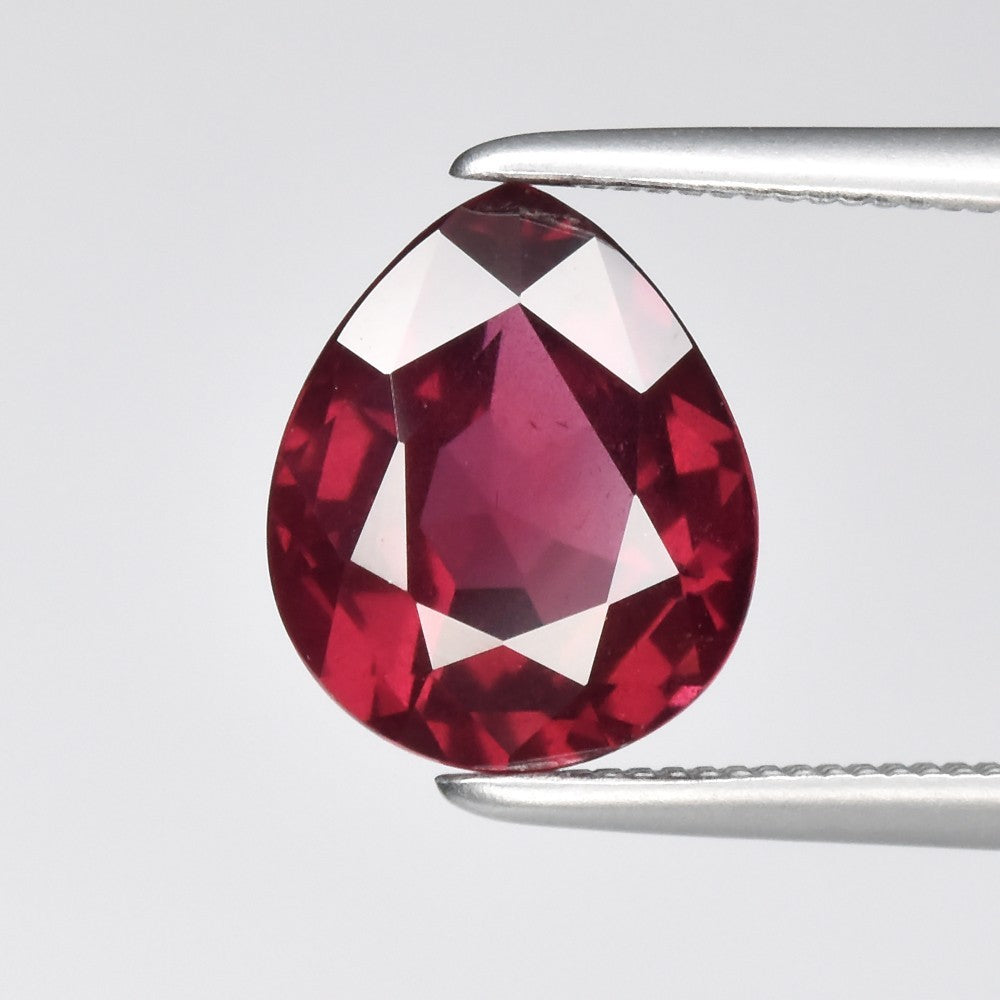 2.53ct 9x7.5mm Pear Natural Purplish Pink Rhodolite Garnet - Tanzania Gem