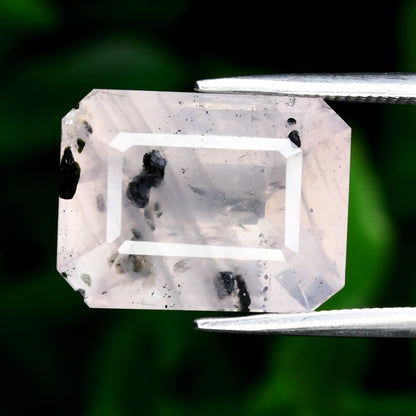 8.89ct 14x10.5mm Octagon Natural Pink Rose Quartz - Untreated, Tanzania Gem