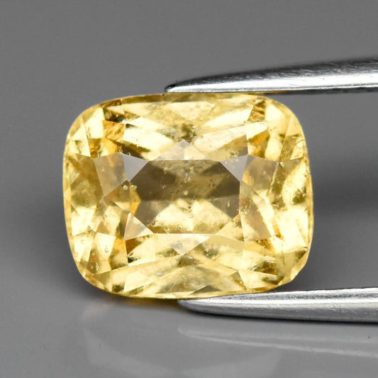 2.41ct 8.5x7mm Cushion Natural Yellow Grossular Garnet - Africa Gemstone