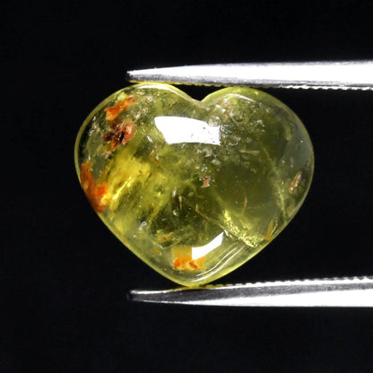 4.63ct 12.5x10.5mm Heart Cabochon Natural Green Beryl - Brazil Gemstone