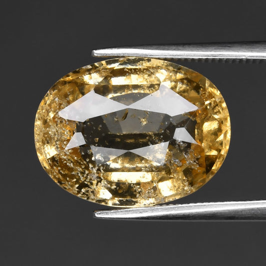 8.67ct ETW Earth-Mined Yellow Grossular Garnet – Oval Cut, Unheated
