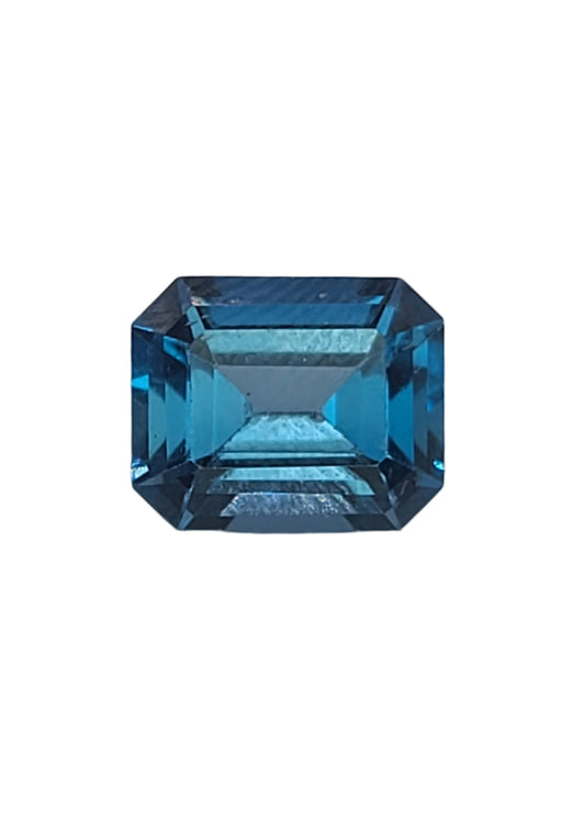 5.36ct ETW Natural London Blue Topaz Gemstone - Emerald Cut