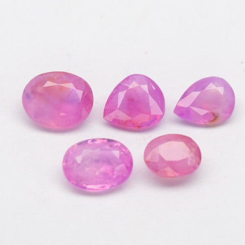 5pcs Lot 1.86 ct ETW Purplish Pink Sapphire – Assorted Cut