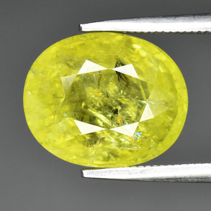 6.11ct Earth-Mined Yellowish Green Mali Grossular Garnet – Oval Cut, Unheated