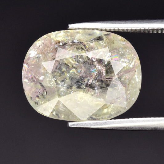 6.28ct ETW Light Green Tourmaline Gemstone – Cushion Cut