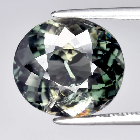 6.43ct ETW Green Tourmaline Gemstone - Oval Cut - Unheated