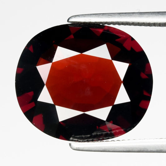 6.65ct ETW Orangish Red Spessartine Garnet Gemstone – Oval Cut