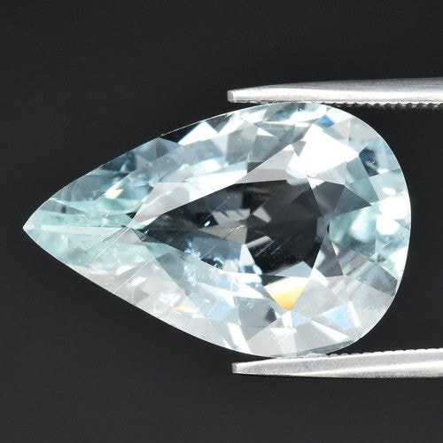 7.20ct ETW Earth-Mined Blue Aquamarine – Pear Cut, Unheated