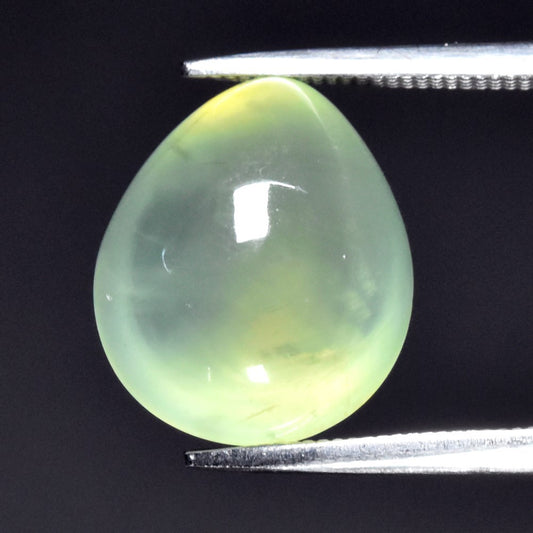 7.29 ct ETW Prehnite – Pear Cut Cabochon