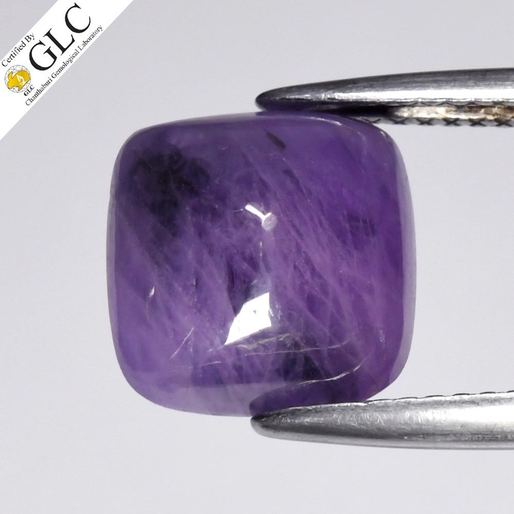 7.41ct ETW Earth-Mined Purple Sapphire – Cushion Cabochon, Heated
