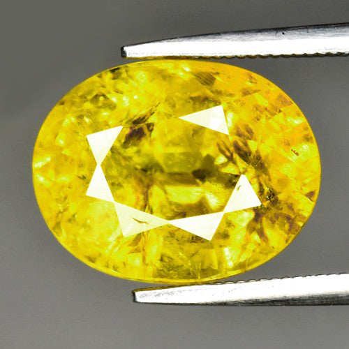 7.47ct ETW Earth-Mined Yellow Grossular-Andradite Garnet – Oval Cut, Unheated
