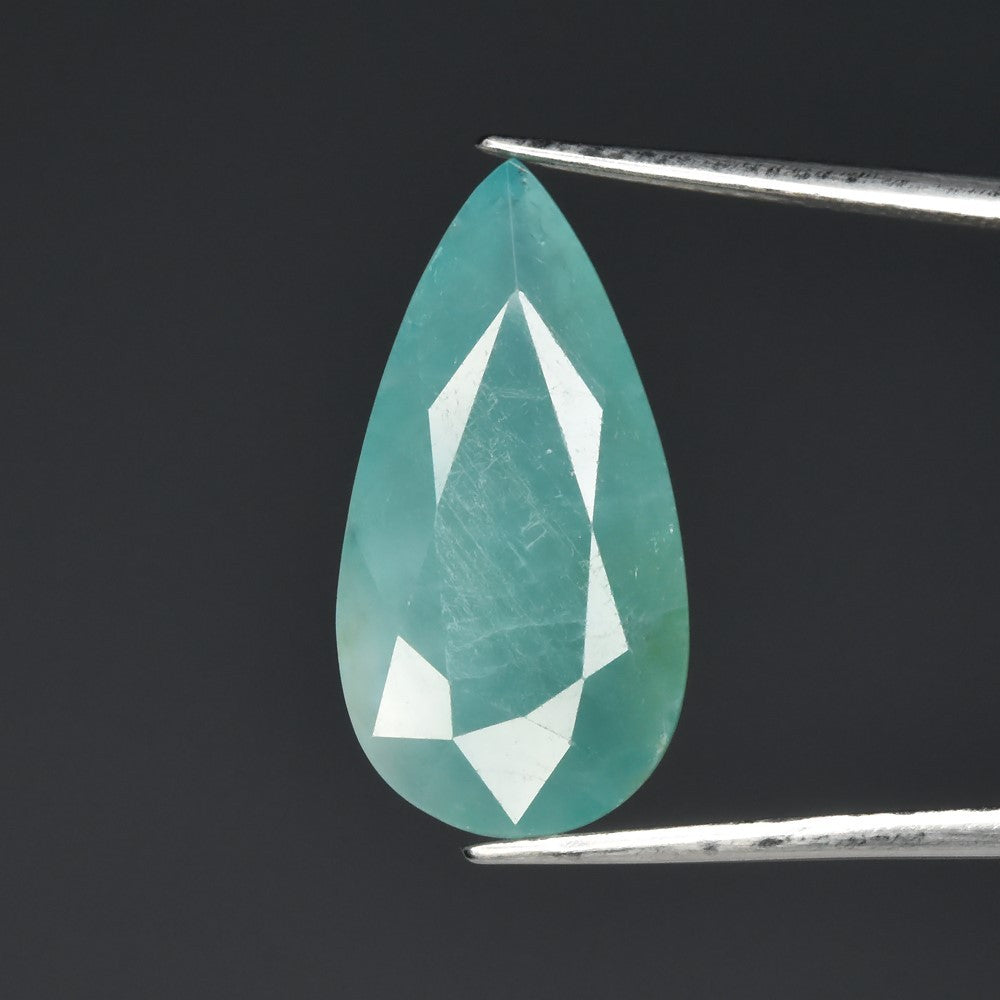 7.78ct ETW Earth-Mined Bluish Green Grandidierite – Pear Cut, Rare