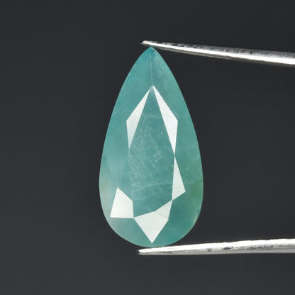 7.78ct ETW Earth-Mined Bluish Green Grandidierite – Pear Cut, Rare