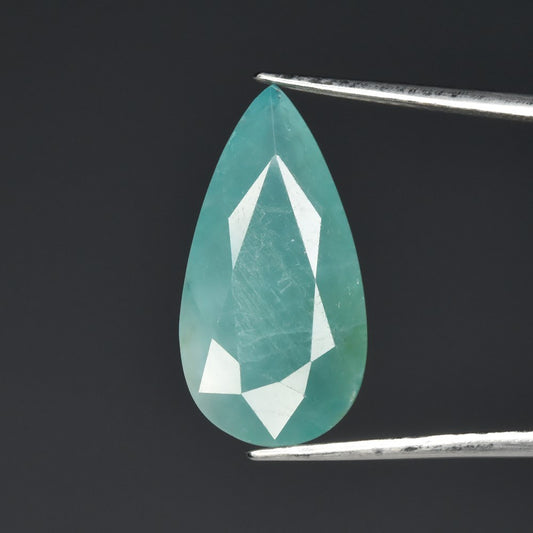 7.78ct ETW Earth-Mined Bluish Green Grandidierite – Pear Cut, Rare