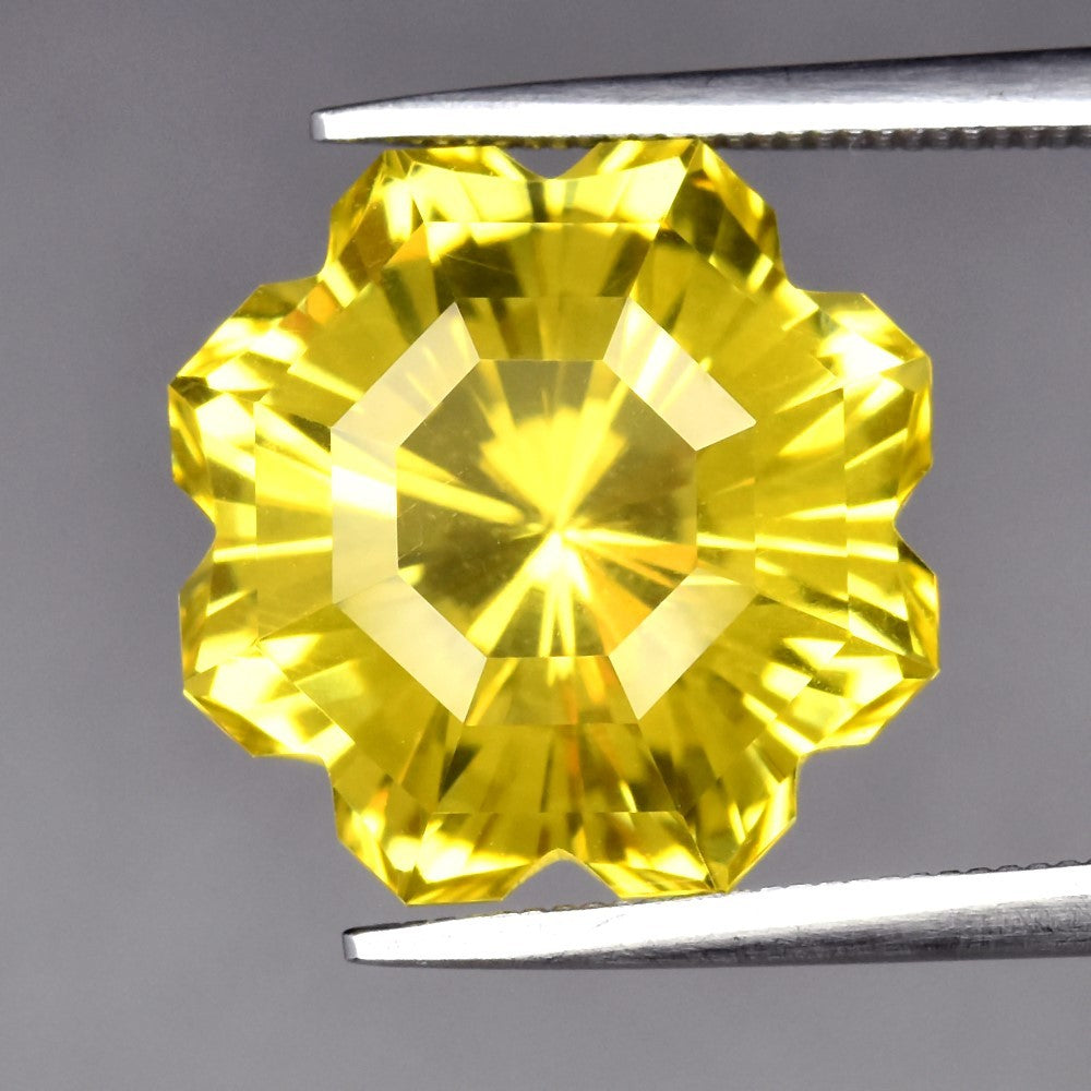 8.19ct ETW Natural Yellow Citrine Gemstone – Fancy Cut