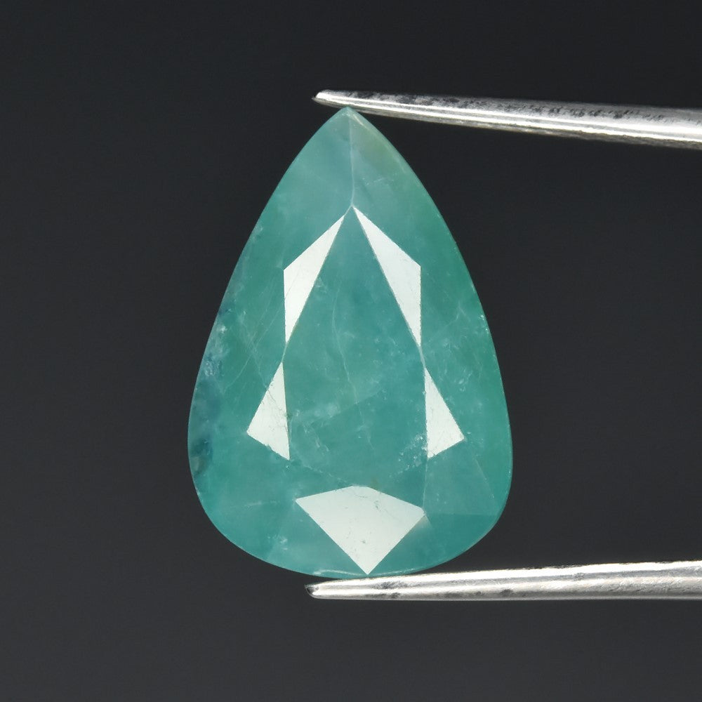 8.50ct ETW Earth-Mined Bluish Green Grandidierite – Pear Cut, Rare Variety