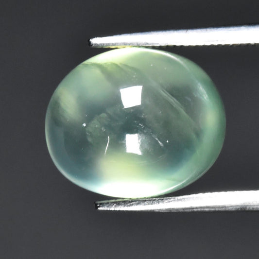 8.60ct ETW Green Prehnite Gemstone – Oval Cut Cabochon