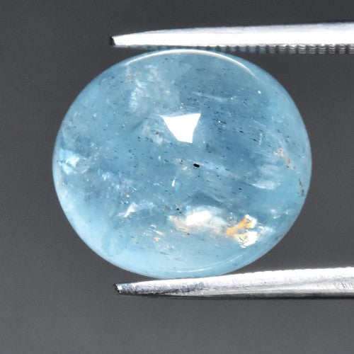 9.93ct ETW Earth-Mined Blue Aquamarine – Oval Cabochon, Unheated