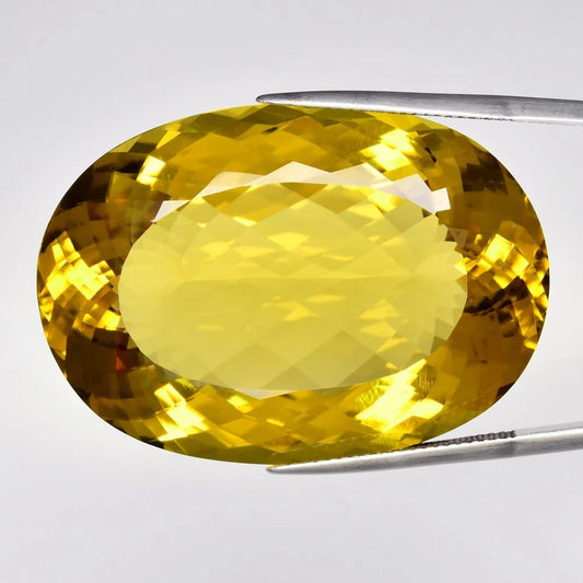 91.68ct ETW Citrine Gemstone – Oval Cut