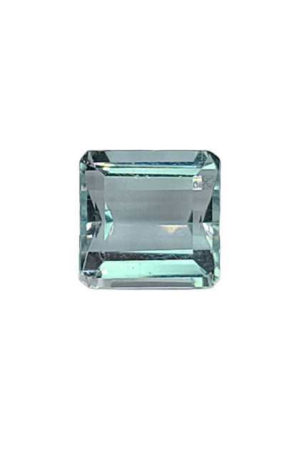 3.97ct ETW Natural Aquamarine Gemstone - Square Cut