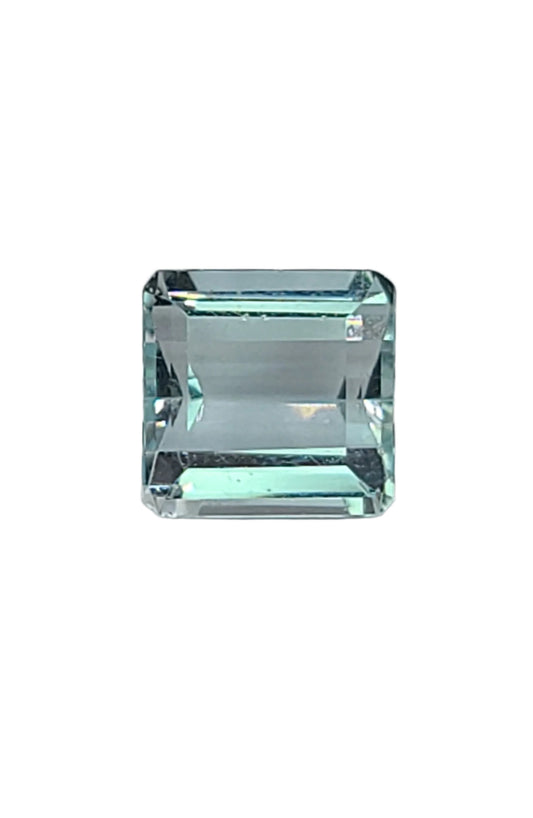 3.97ct ETW Natural Aquamarine Gemstone - Square Cut