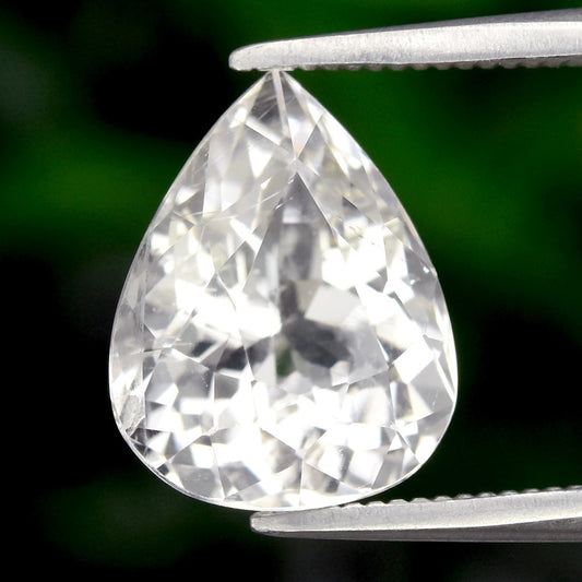 2.48ct ETW White Goshenite Beryl Gemstone – Pear Cut