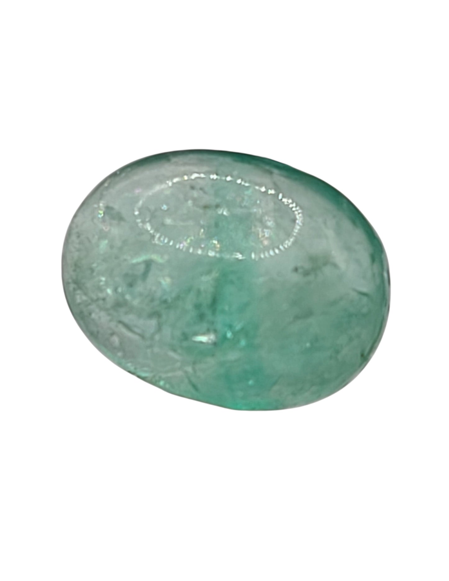 10.9ct ETW Natural Emerald Gemstone – Oval Cut Cabochon