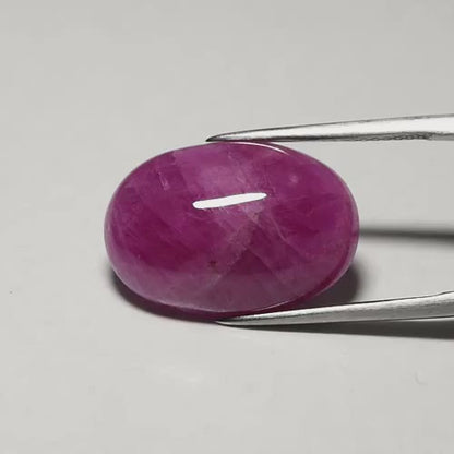 17.14ct ETW Earth-Mined Purplish Pink Sapphire – Oval Cabochon, Heated