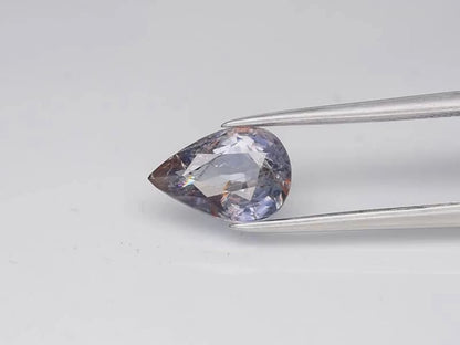 1.80ct ETW Purple Sapphire Gemstone - Pear Cut - Unheated