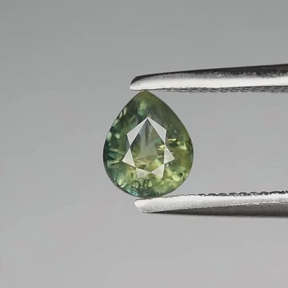 0.56ct Earth-Mined Green Sapphire – Pear Cut, Unheated