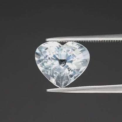 3.67ct ETW Light Blue Aquamarine Gemstone – Heart Cut