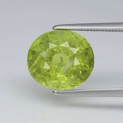 4.78ct ETW Green Tourmaline Gemstone – Oval Cut