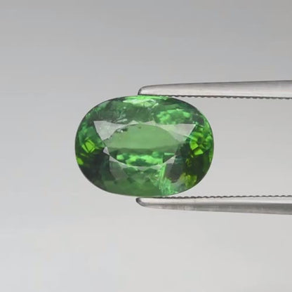 3.51ct ETW Green Tourmaline Gemstone – Oval Cut