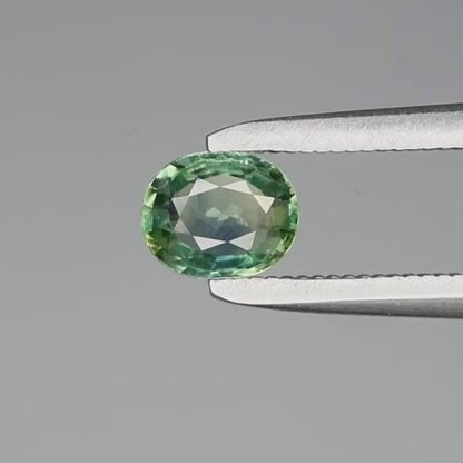 0.49ct ETW Bluish Green Sapphire Gemstone – Oval Cut - Unheated