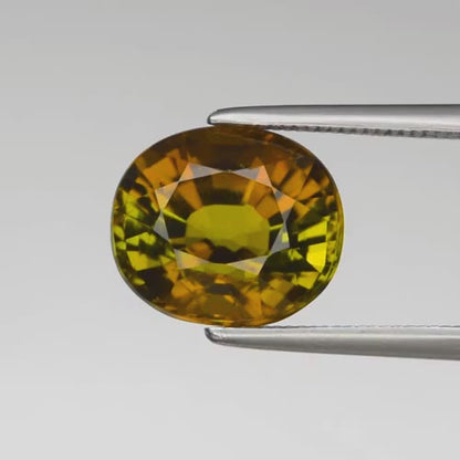 3.70ct ETW Yellow-Green Tourmaline Gemstone – Oval Cut